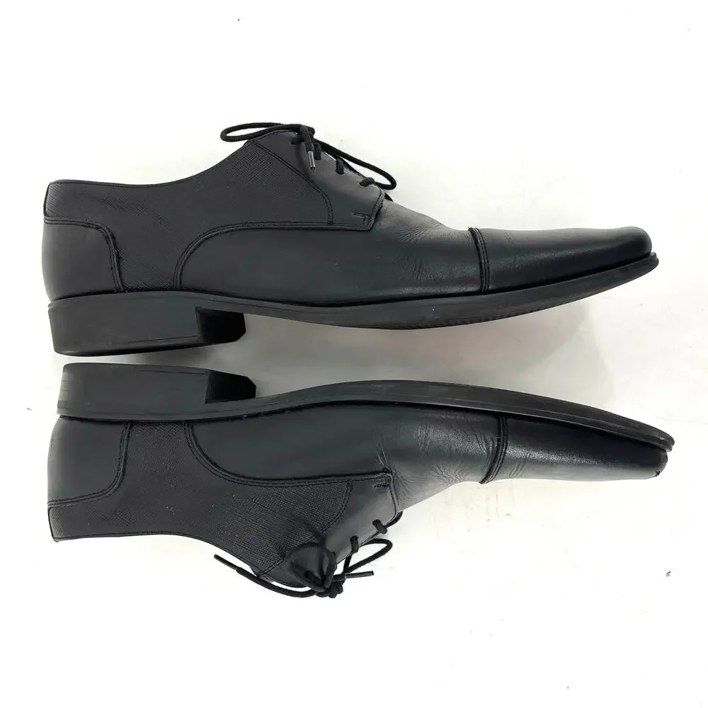 Florsheim‎ Men's 10.5 Jackson  Black Leather Cap Toe Oxford Dress Shoes